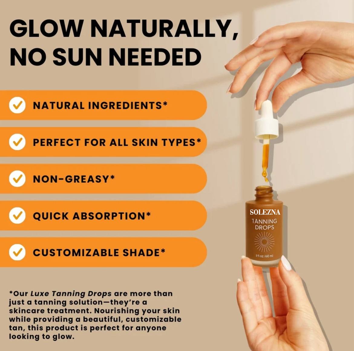Tanning Face Serum Drops